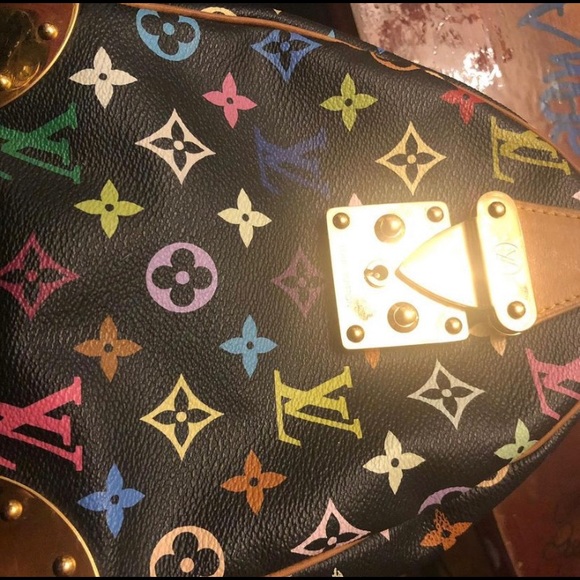 Auth Louis multicolour speedy noir - Picture 4 of 5